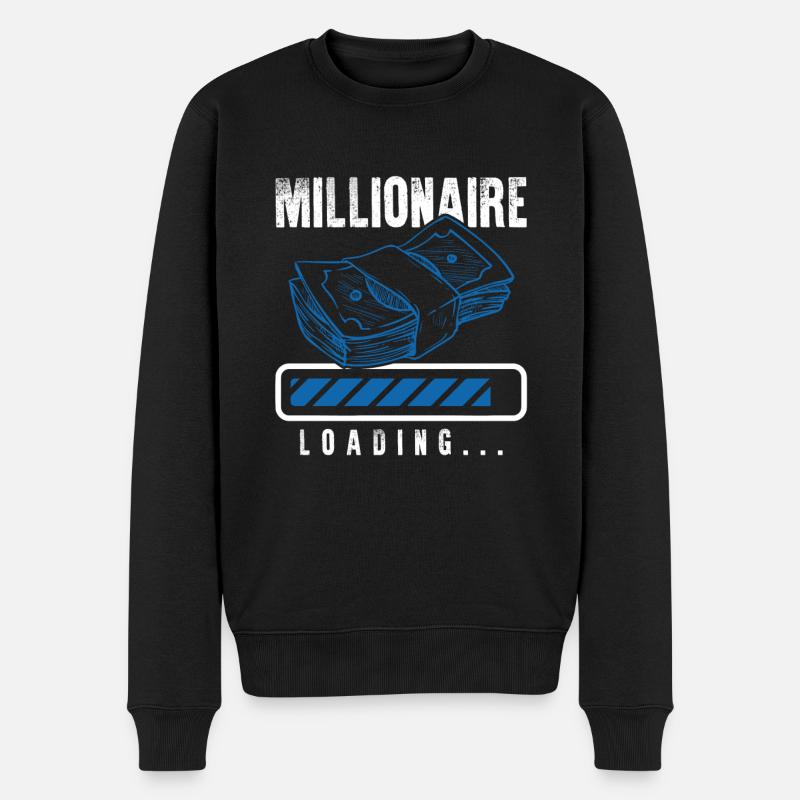 millionär loading - Männer Premium Bio Pullover - Schwarz
