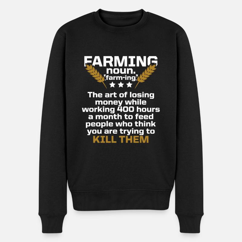 farming farming farming - Pull Premium bio Homme - noir