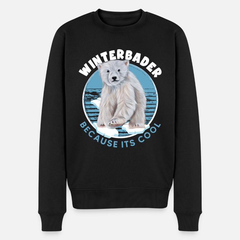 winterbader eisbader eisbär geht eisbaden - Männer Premium Bio Pullover - Schwarz