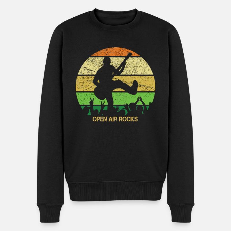 Open Air Rocks - Gitarrist - Männer Premium Bio Pullover - Schwarz