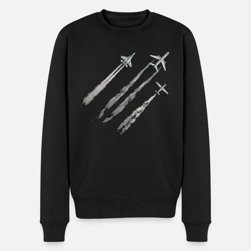 Düsenjäger - Männer Premium Bio Pullover - Schwarz