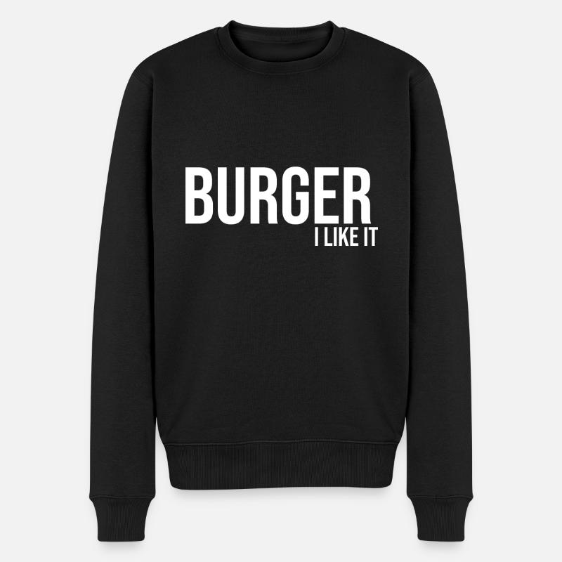 Burger j'aime bien fast food - Pull Premium bio Homme - noir