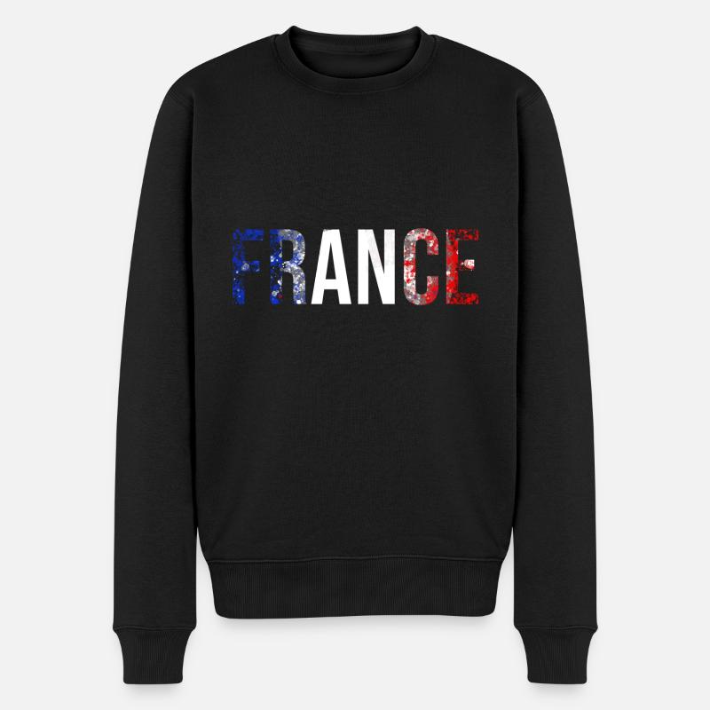 France Europe drapeau blue white red flags - Pull Premium bio Homme - noir