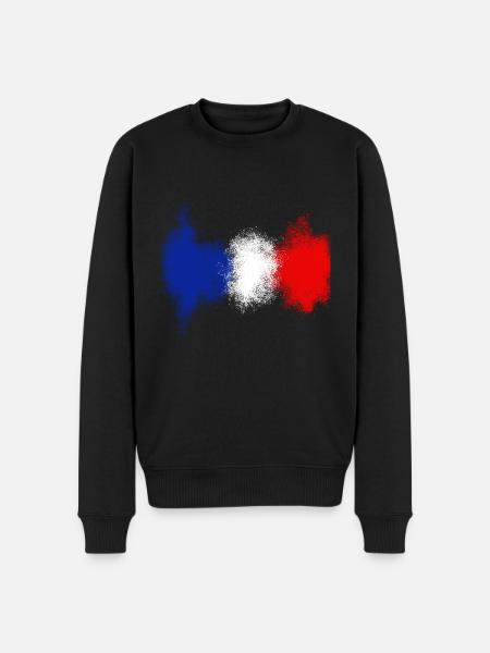 France blue white red - Men's Premium Organic Jumper - black