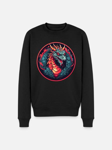 Fire Dragon Dragon Portrait for Dragon Fans Dragon - Men's Premium Organic Jumper - black