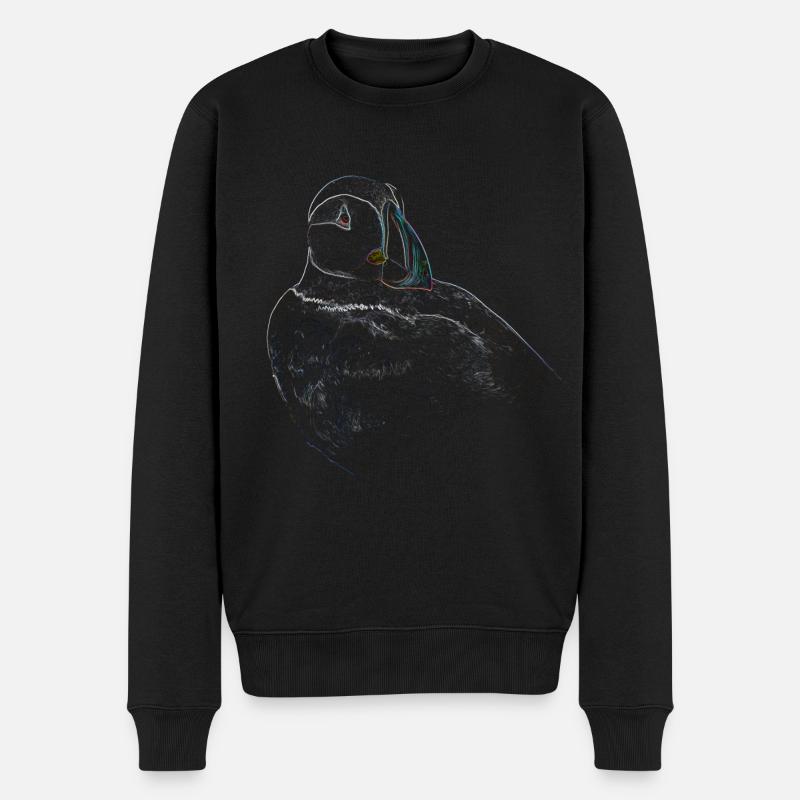 Portrait de paon-plongeur - Pull Premium bio Homme - noir