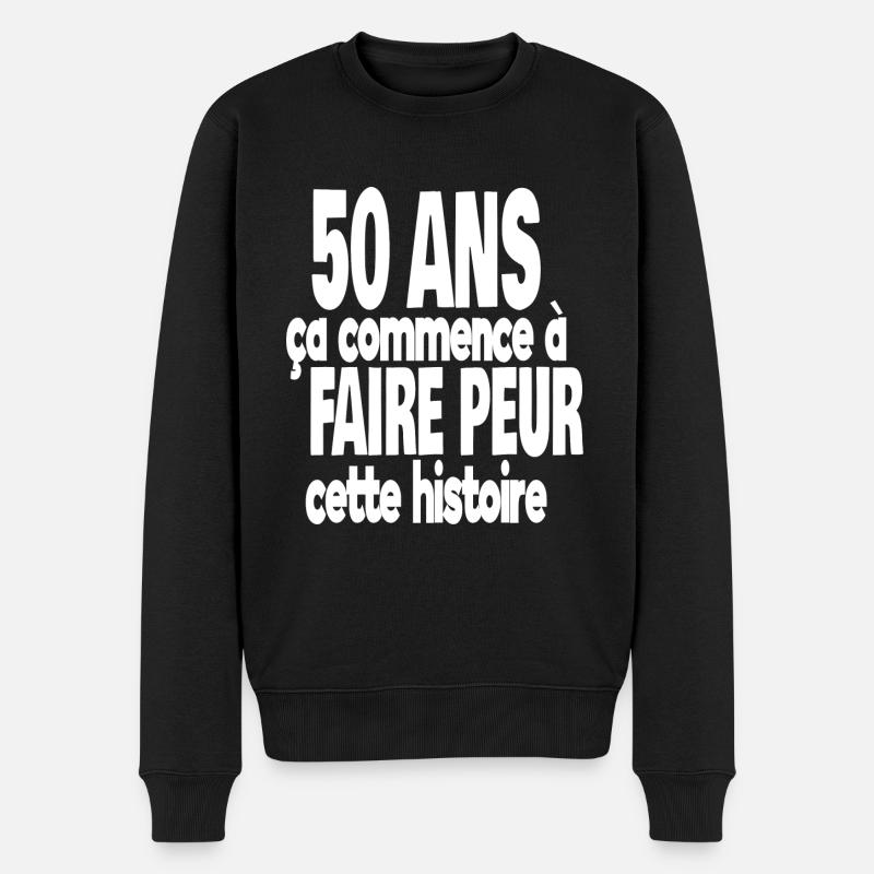 50 ans - Pull Premium bio Homme - noir