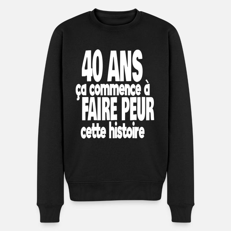 40 ans - Pull Premium bio Homme - noir