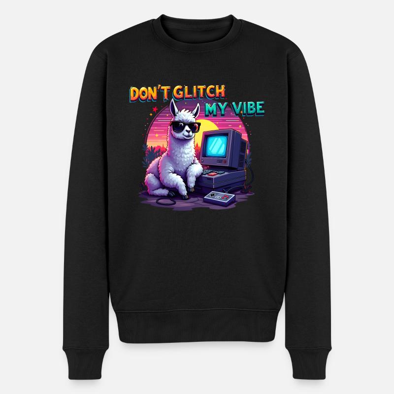 Don't Glitch my Vibe - Retro Gaming Alpaka - Männer Premium Bio Pullover - Schwarz