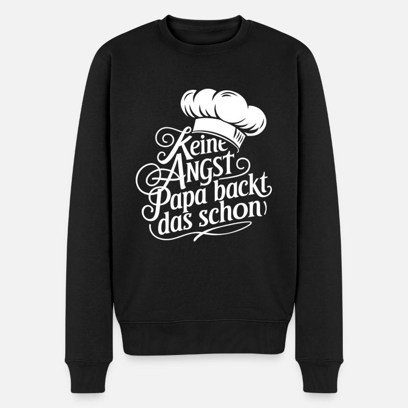 Papa backt das schon - Männer Premium Bio Pullover - Schwarz