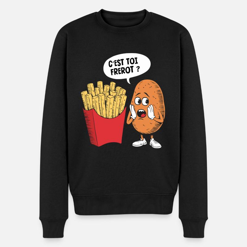 frites - Pull Premium bio Homme - noir