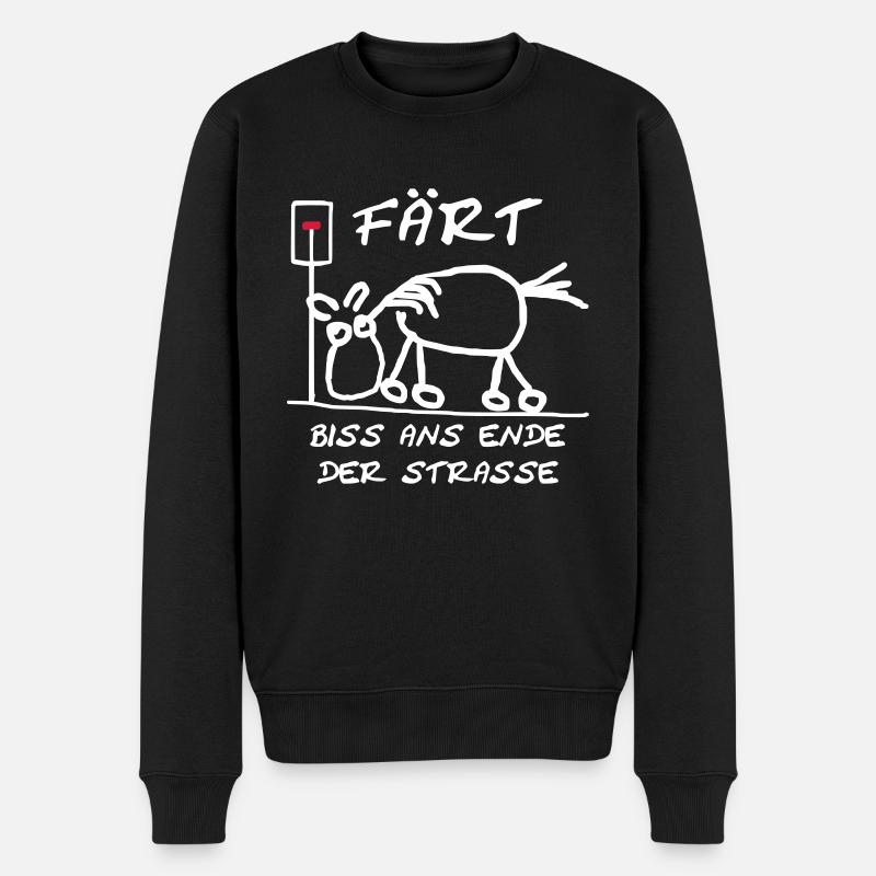 Färt Biss ans Ende der St - Männer Premium Bio Pullover - Schwarz