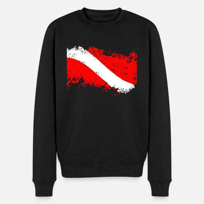 flammende Tauchflagge - Männer Premium Bio Pullover - Schwarz