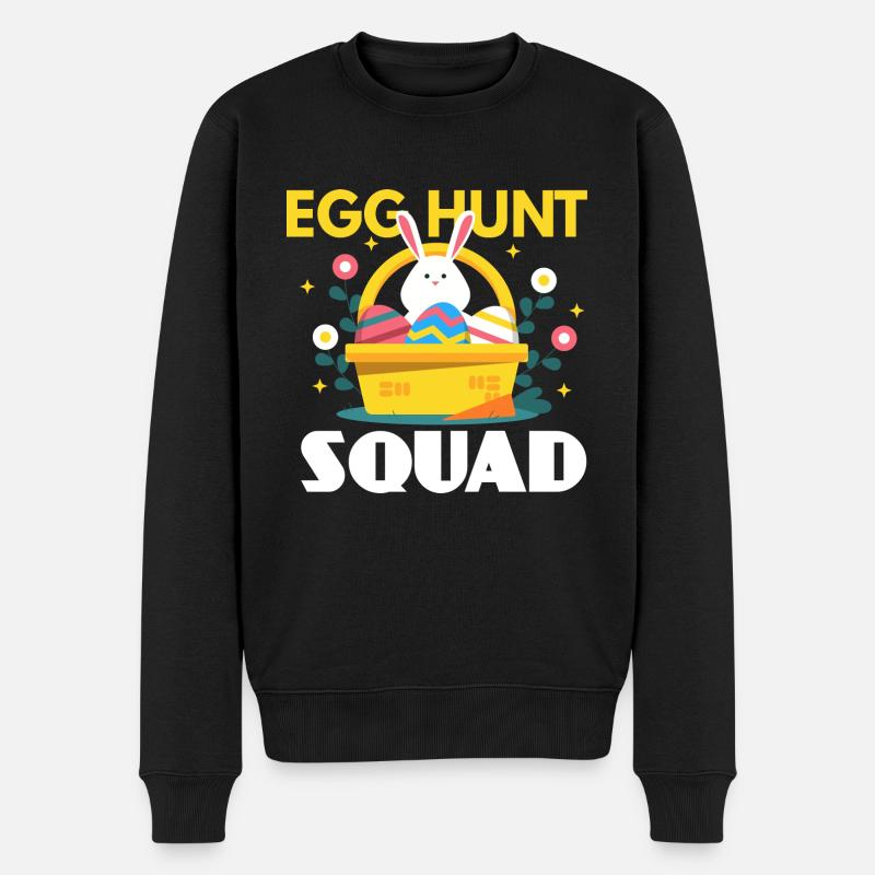 Egg Hunt Squad Osterei - Männer Premium Bio Pullover - Schwarz