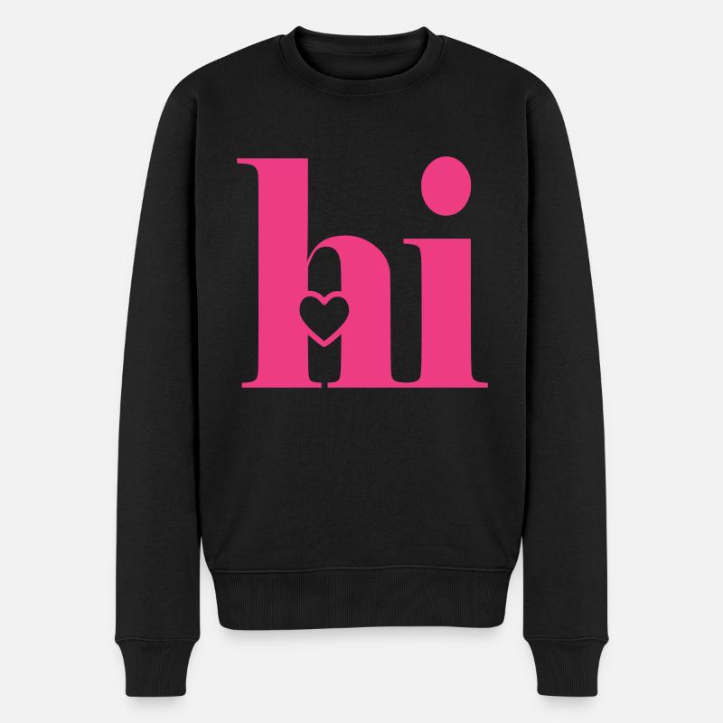 Mot salut avec cœur - Pull Premium bio Homme - noir