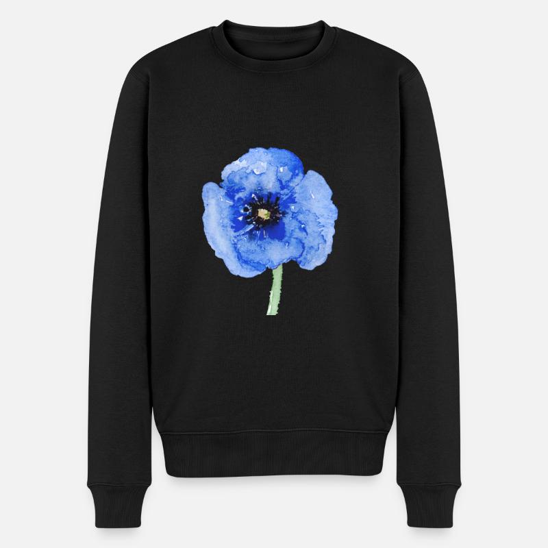 Blume - Männer Premium Bio Pullover - Schwarz