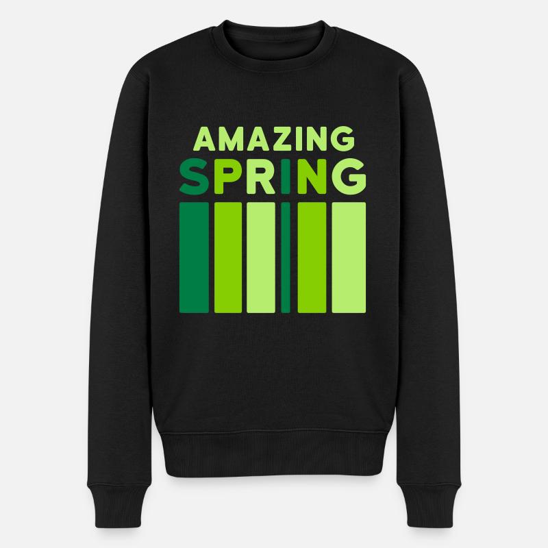 Amazing Spring (Balken) - Männer Premium Bio Pullover - Schwarz