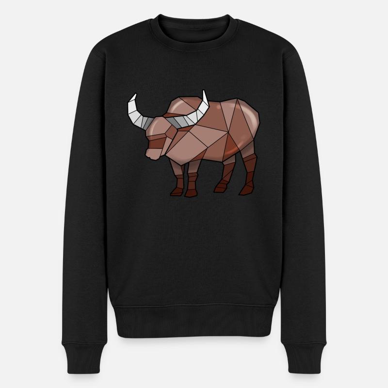 Buffle géométrique Buffle d’eau - Pull Premium bio Homme - noir