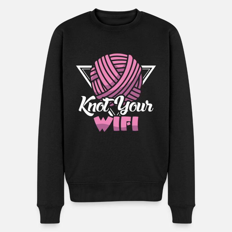 Knot your wifi - Männer Premium Bio Pullover - Schwarz