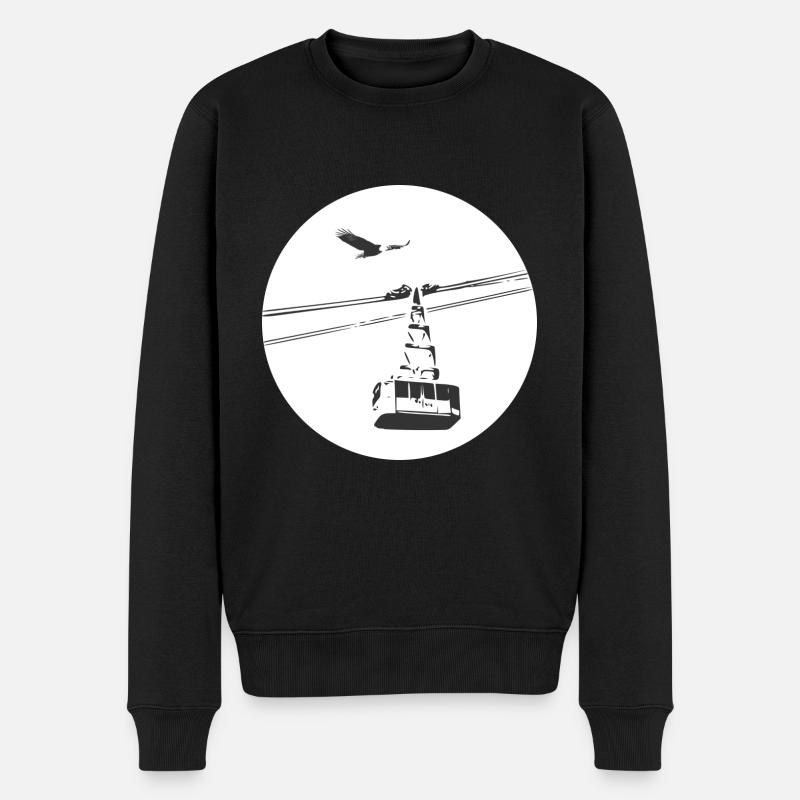 Télécabine avec aigle noir - Pull Premium bio Homme - noir