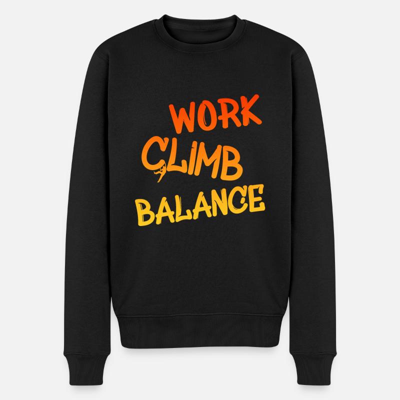 Klettern, Kletterer, Climb - Männer Premium Bio Pullover - Schwarz