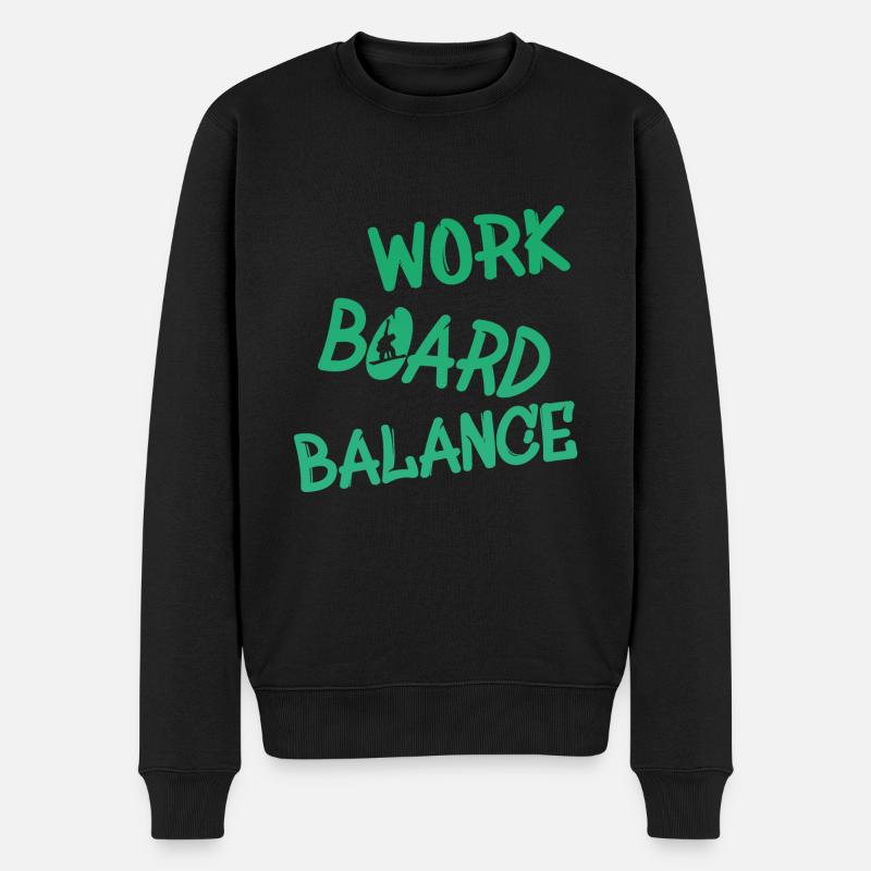 Snowboard, Work Board Balance - Männer Premium Bio Pullover - Schwarz