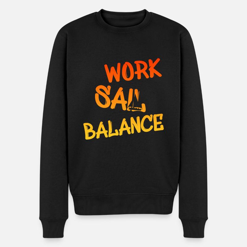 work sail balance - Männer Premium Bio Pullover - Schwarz