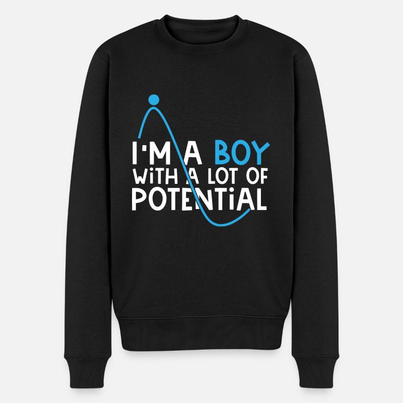 Kind Junge Jungs Geschenk - Männer Premium Bio Pullover - Schwarz