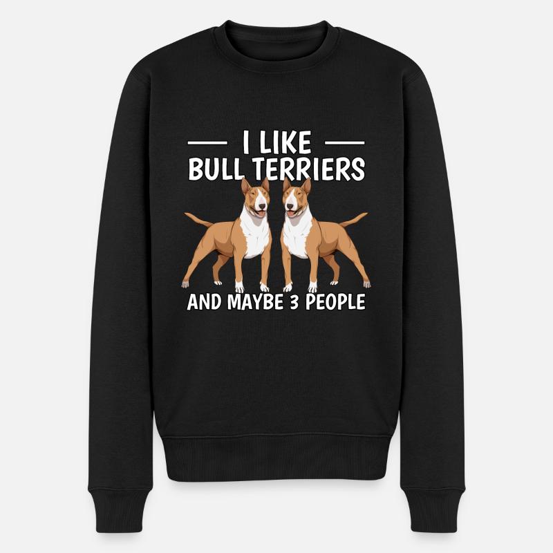 Bullterrier I Like Bull Terriers - Männer Premium Bio Pullover - Schwarz