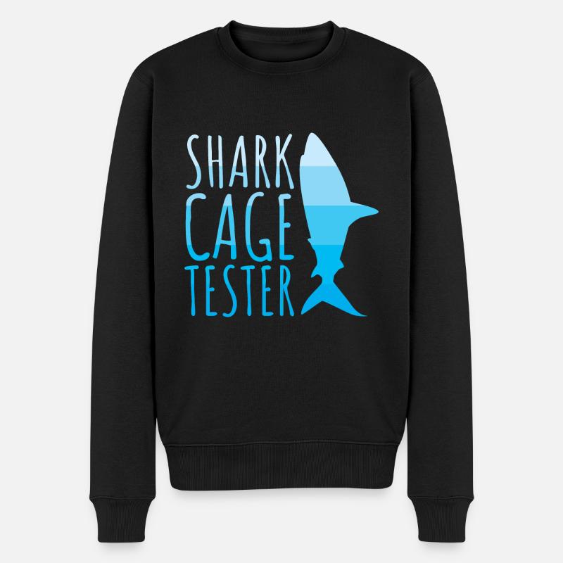Shark Cage Tester - Männer Premium Bio Pullover - Schwarz