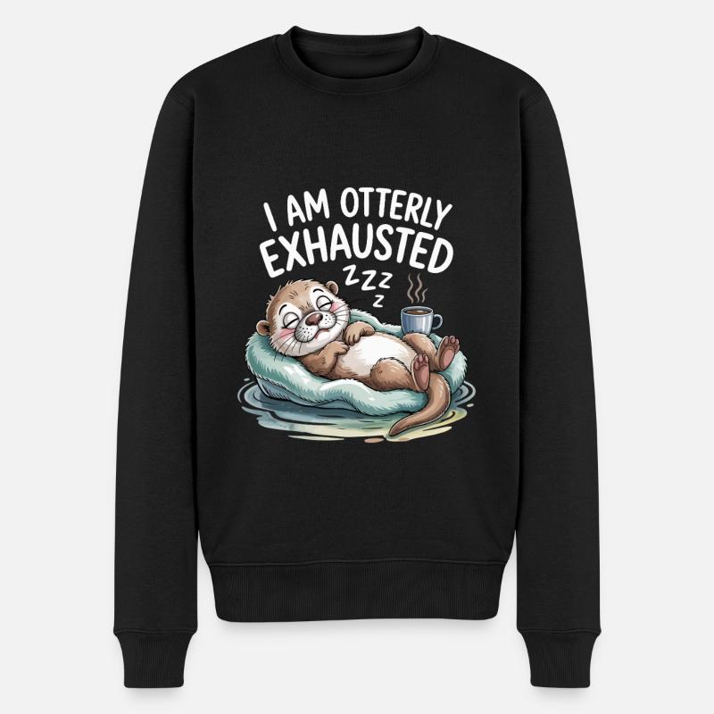 Komisch, ich bin schrecklich erschöpft - Männer Premium Bio Pullover - Schwarz
