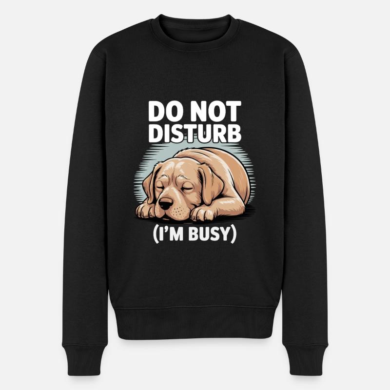 Goldener Labrador Bitte nicht stören Ich bin beschäftigt - Männer Premium Bio Pullover - Schwarz