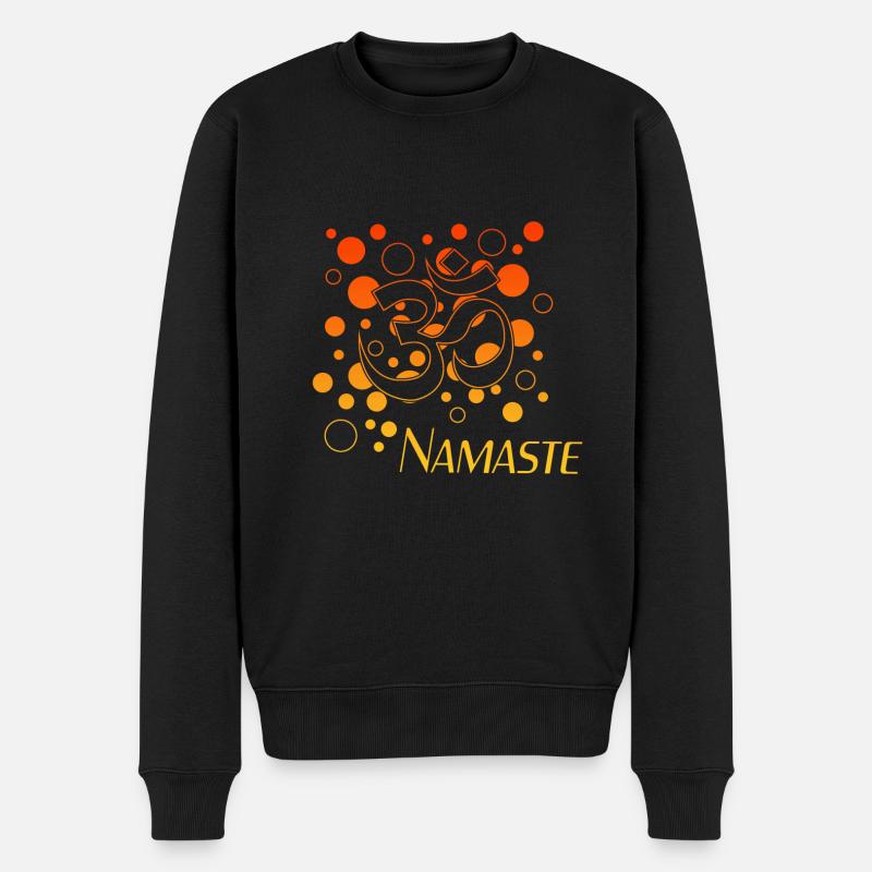 Namaste - Männer Premium Bio Pullover - Schwarz