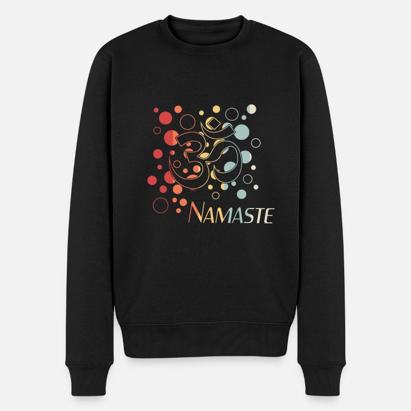 Namaste - Männer Premium Bio Pullover - Schwarz