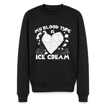 Mon groupe sanguin Glace Crème Pour Cadeaux Amateurs de Crème Glacée - Pull Premium bio Homme - noir - Devant - Nico (187cm)