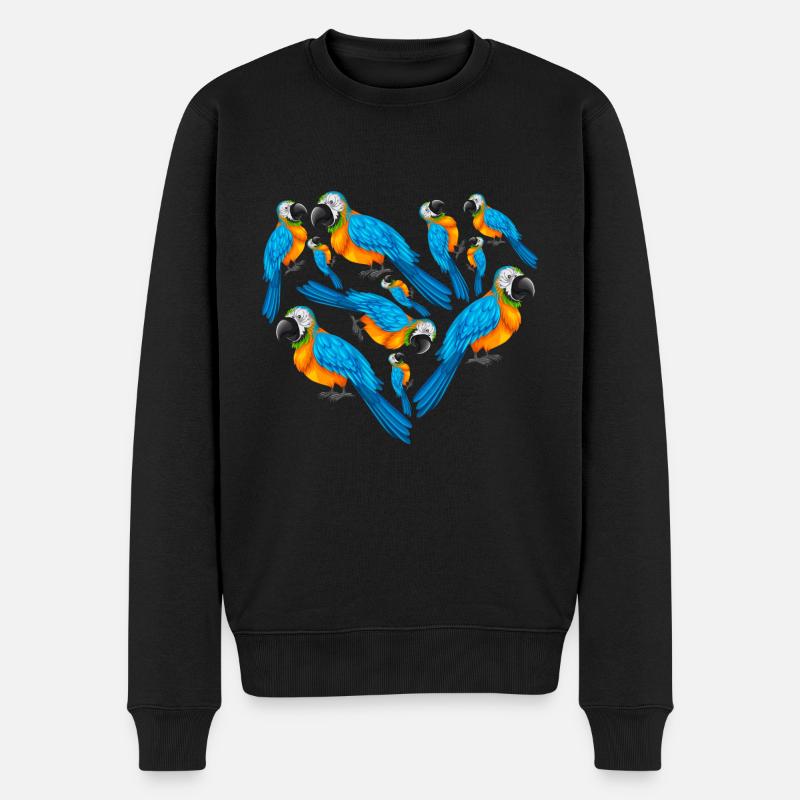 Herz Ara - Männer Premium Bio Pullover - Schwarz