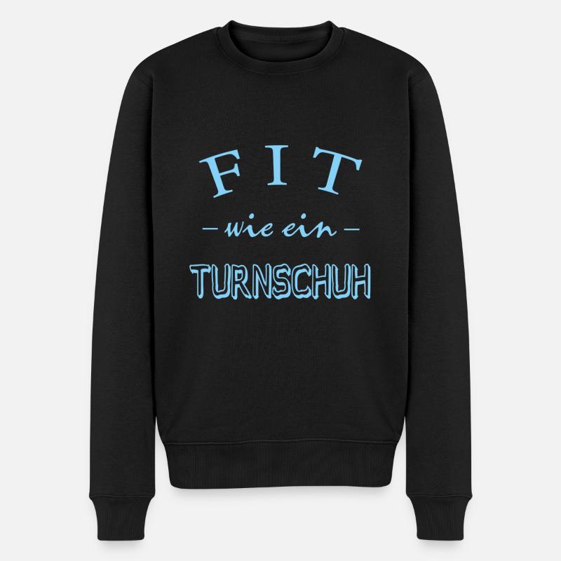 Fit wie ein Turnschuh - Männer Premium Bio Pullover - Schwarz