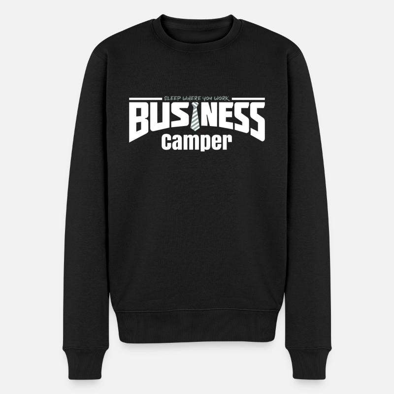 Business Camper - sleep where you work - Männer Premium Bio Pullover - Schwarz