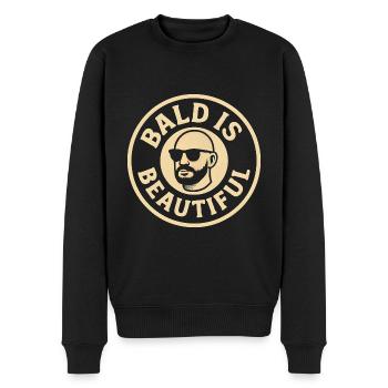 Männer Glatze Geschenkidee Bald Is Beautiful - Männer Premium Bio Pullover - Schwarz - Vorne - Nico (187cm)