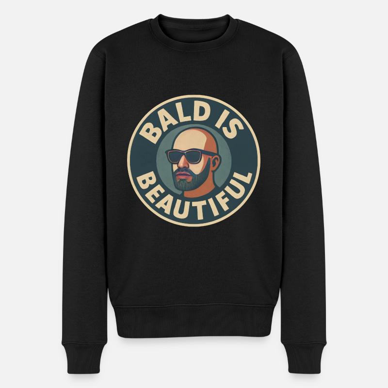 Männer Glatze Geschenkidee Bald Is Beautiful - Männer Premium Bio Pullover - Schwarz