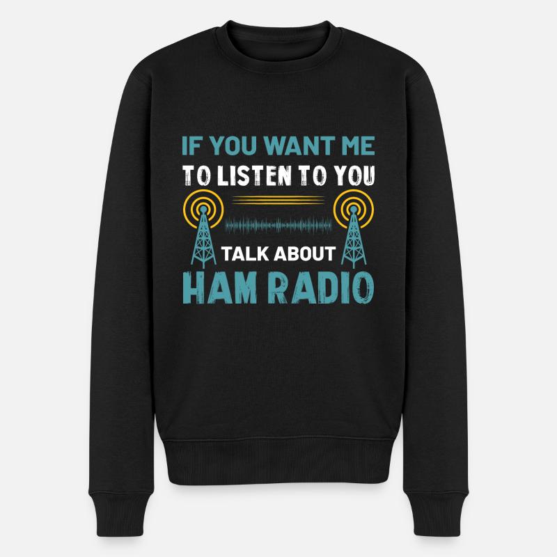 talk about Ham Radio - Männer Premium Bio Pullover - Schwarz
