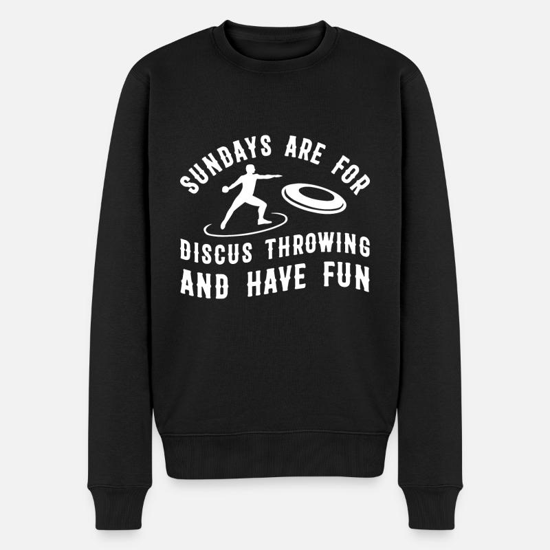 Sundays are for Diskus werfen - Männer Premium Bio Pullover - Schwarz