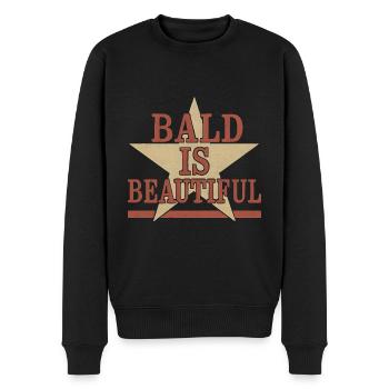 Männer Glatze Geschenkidee Bald Is Beautiful - Männer Premium Bio Pullover - Schwarz - Vorne - Nico (187cm)