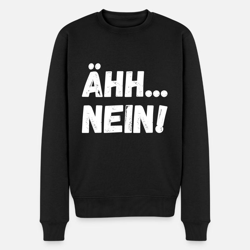 Nein - Männer Premium Bio Pullover - Schwarz