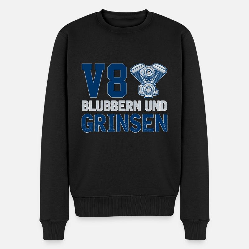 8 Zylinder Tuner Tuning V8 - Männer Premium Bio Pullover - Schwarz