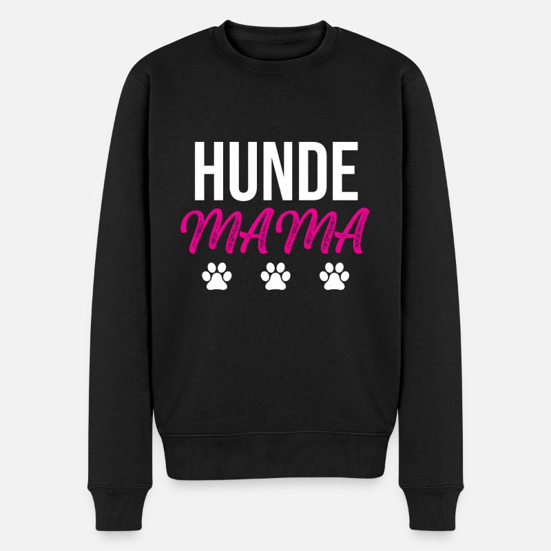 Hunde Mama Spruch - Männer Premium Bio Pullover - Schwarz