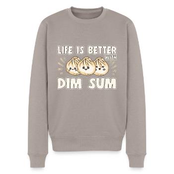 Delicious Asian Food Bao Bun Funny Dim Sum - Men's Premium Organic Jumper - taupe - Front - Nico (187cm)