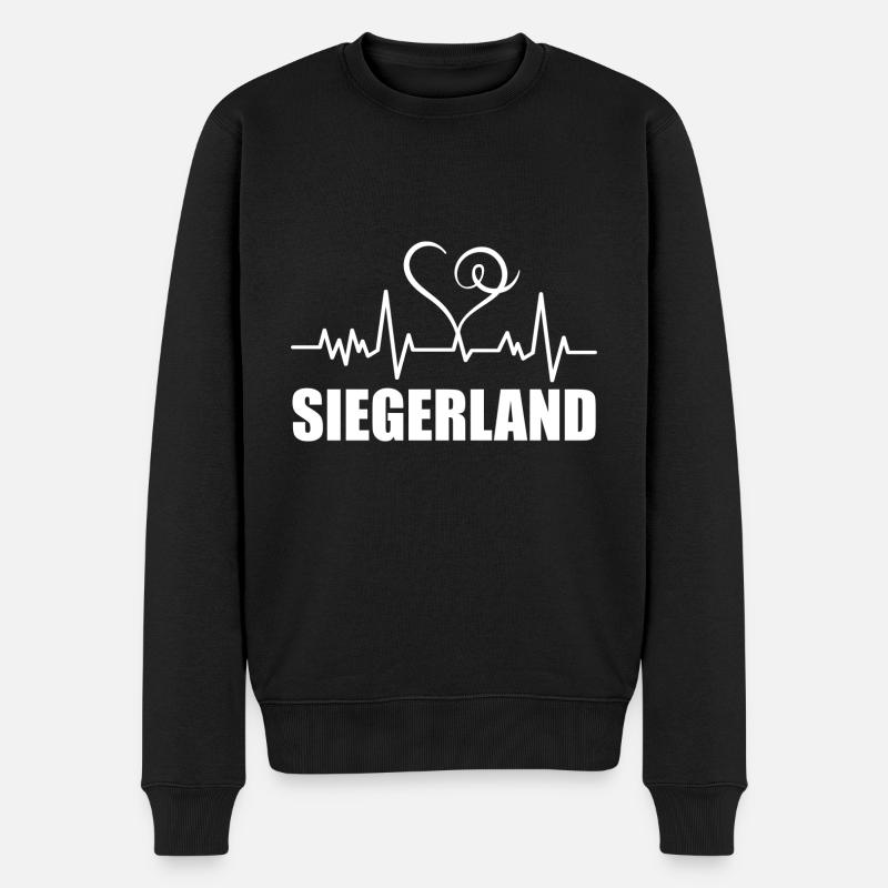Heartbeat Siegerland - Männer Premium Bio Pullover - Schwarz