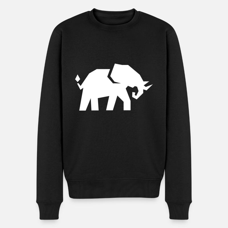 Elefant - Männer Premium Bio Pullover - Schwarz