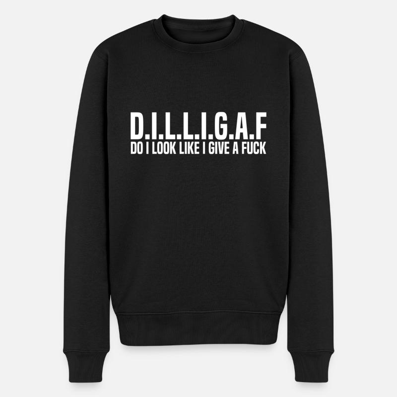 DILLIGAF - Männer Premium Bio Pullover - Schwarz